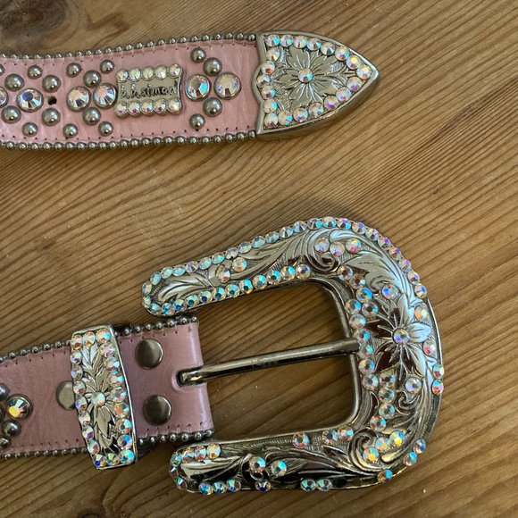 B.B. Simon Western Style Baby Pink Leather Belt main image 13